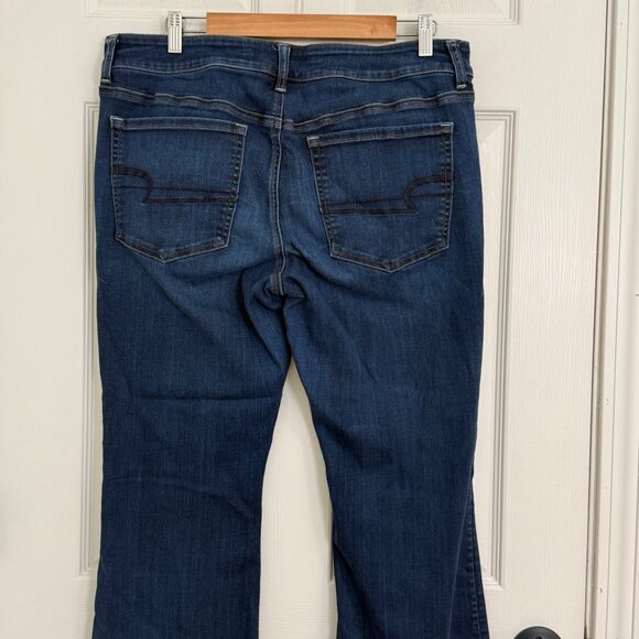 American Eagle Artist Flare Jeans Womens 18 Short Blue Stretch Boho Classic - Picture 8 of 15